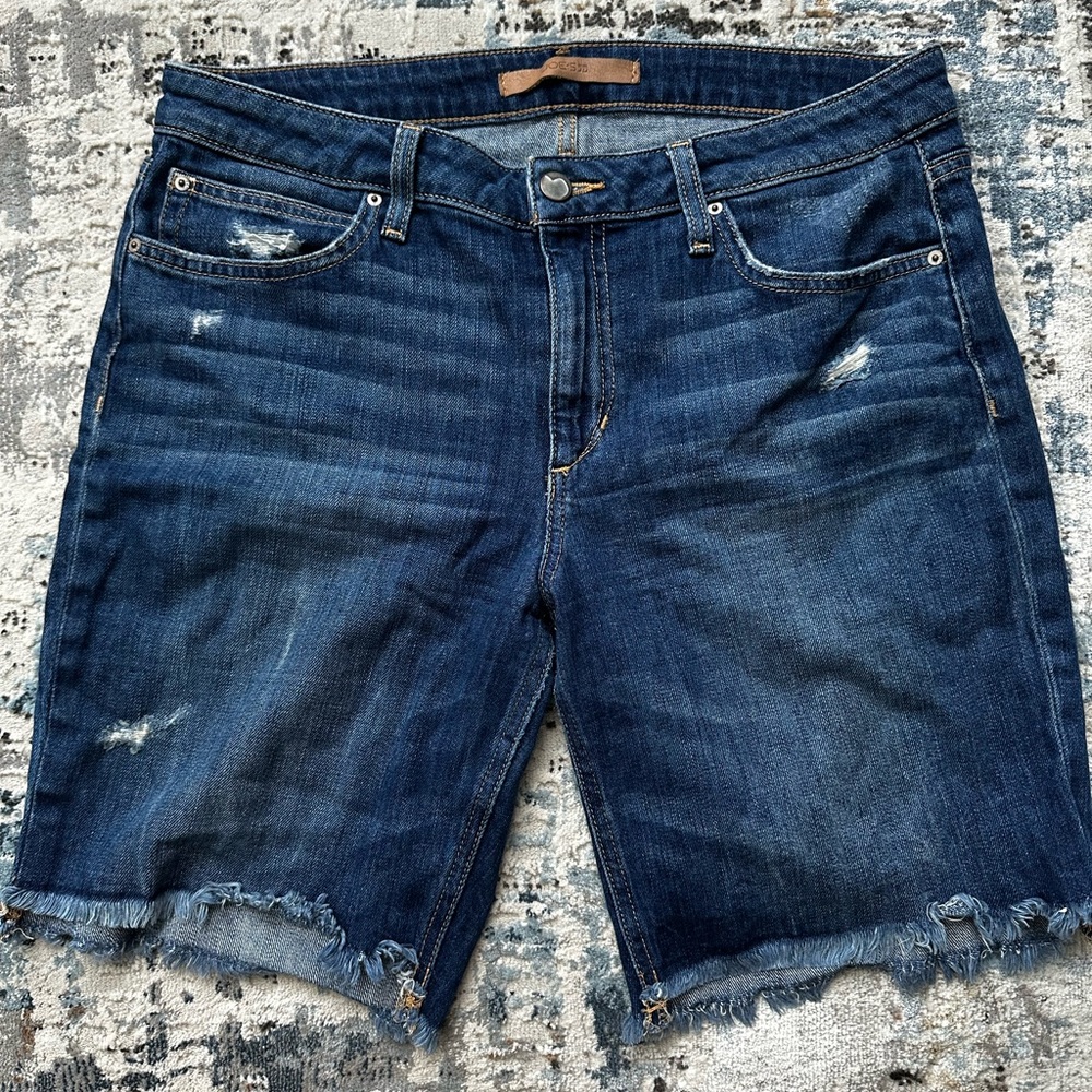 Joe's Jeans Dark Blue Distressed Jean Shorts